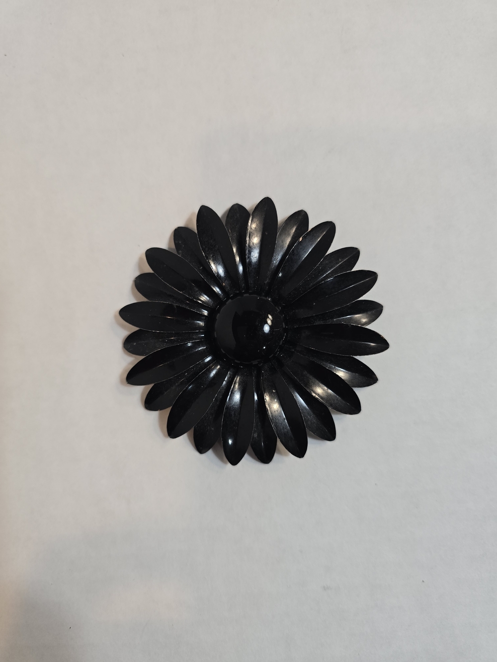 Elegant Black Floral Resin Brooch for Women
